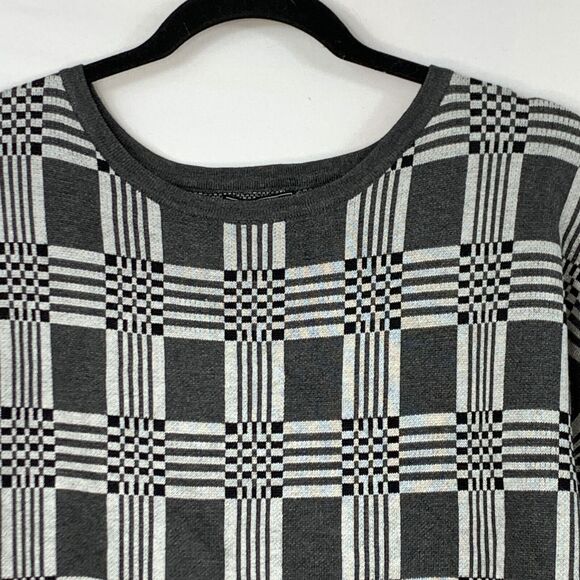 Lety & Me Sweater Women Large Black Striped Crew Neck Long Sleeve Pullover - Picture 2 of 9